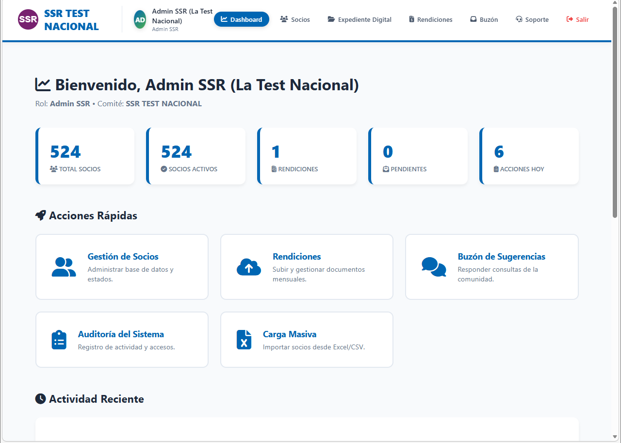 Pantalla de Rendiciones del Portal de Transparencia